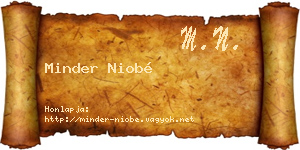 Minder Niobé névjegykártya